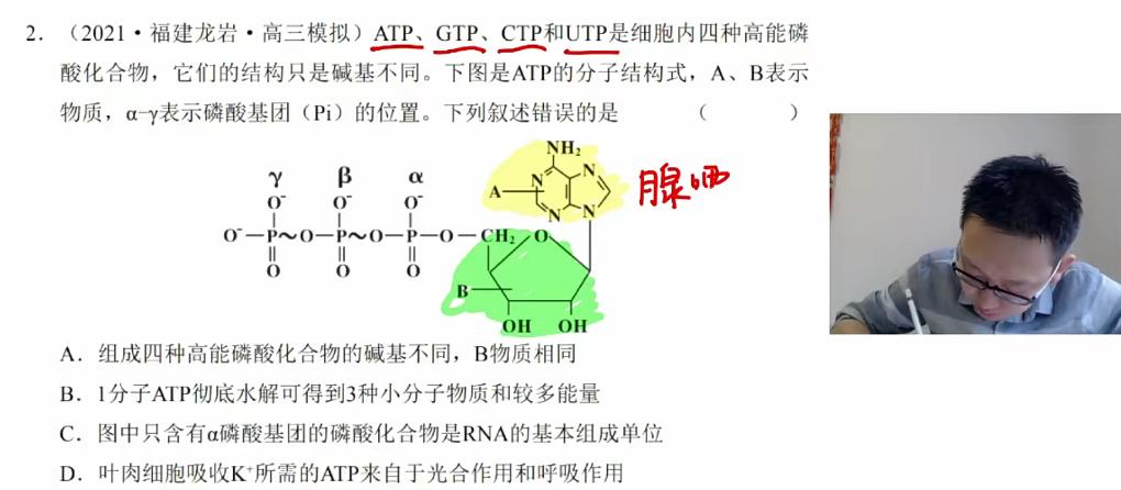 高中生物2022高考生物陈旭晨暑假班秋季班学习方案
