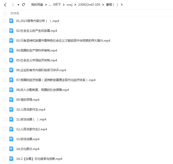 【徐晓箐】2024高三高考政治暑假班网课视频